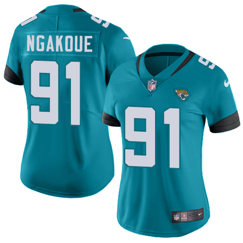 Nike Jaguars #91 Yannick Ngakoue Teal Green Team Color Women's Stitched NFL Vapor Untouchable Limited Jersey